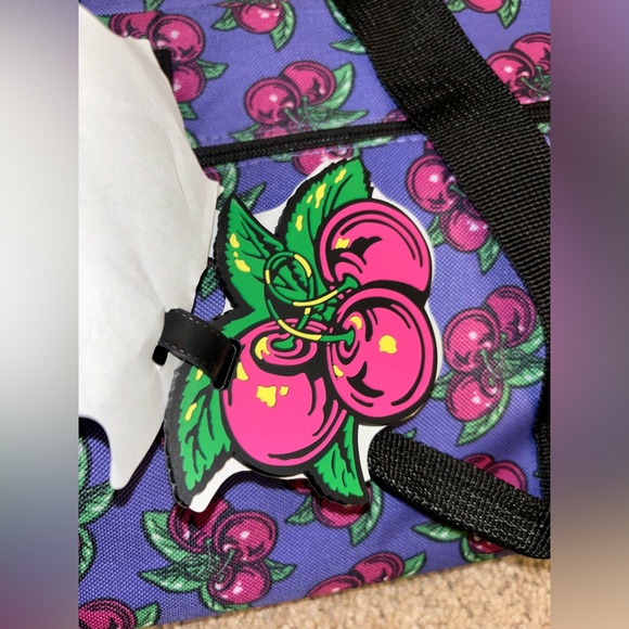 Betsey Johnson Weekender Carry On Luggage with Wheels- Cherry Pie - Picture 4 of 9